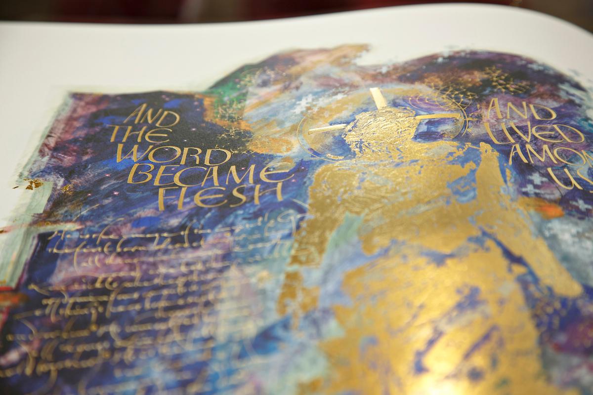 Upclose image of the St. John's Bible